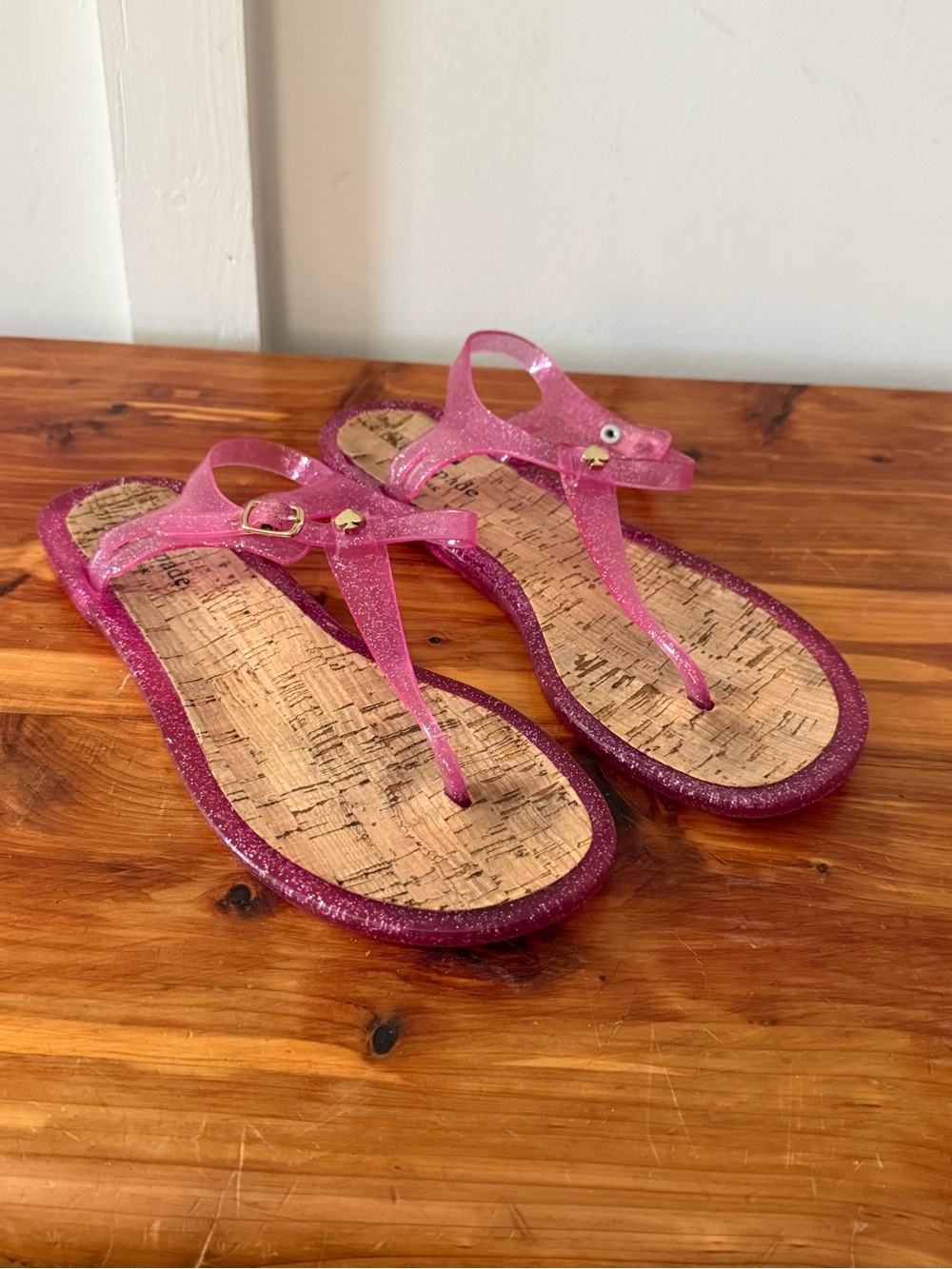 Kate Spade New York Yari Glitter Jelly Pink Thong Sandals